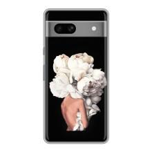 Чехлы (ART) Цветы на Google Pixel 7A (VPrint) (Білі квіти)