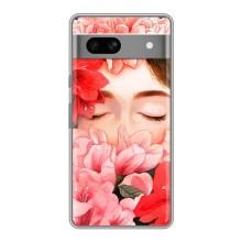 Чехлы (ART) Цветы на Google Pixel 7A (VPrint) (Очі в квітах)