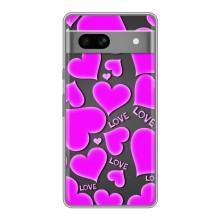 Чехлы для любимой на Гоогле Піксел 7А (VPrint) (Pink hearts)
