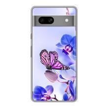 Чохли з квітами для Google Pixel 7A (VPrint) (Метелик на квітах)