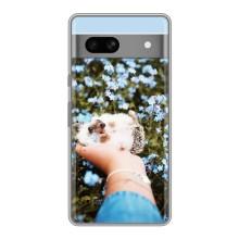 Чехлы с изображением разных животных для Google Pixel 7A (Ежик на руках)
