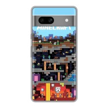 Чохол Майнкрафт на Google Pixel 7A (AlphaPrint) Minecraft (фон Minecraft)