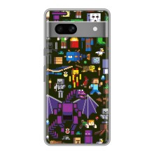 Чохол Майнкрафт на Google Pixel 7A (AlphaPrint) Minecraft (Колаж Майнкрафт)