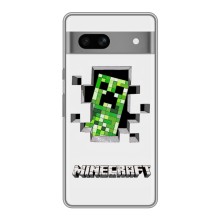Чохол Майнкрафт на Google Pixel 7A (AlphaPrint) Minecraft (кріпер Майнкрафт)