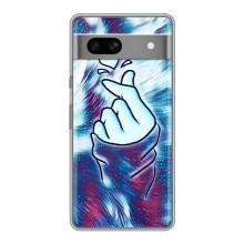 Чехол с принтом для Google Pixel 7A (AlphaPrint - Знак сердечка)