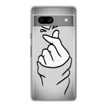 Чехол с принтом для Google Pixel 7A (AlphaPrint - Знак сердечка)