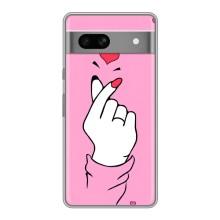 Чехол с принтом для Google Pixel 7A (AlphaPrint - Знак сердечка)