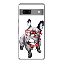 Бампер для Google Pixel 7A с картинкой "Песики" – В очках