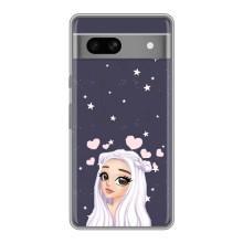Чехол Стильные девушки на Google Pixel 7A (Девушка и сердечки)
