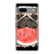 Чехол (ТПУ) Милые собачки для Google Pixel 7A (Смешной Мопс)