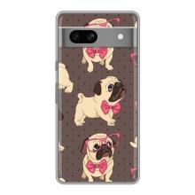 Чехол (ТПУ) Милые собачки для Google Pixel 7A (Собачки Мопсики)