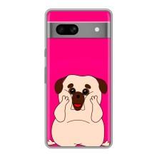 Чехол (ТПУ) Милые собачки для Google Pixel 7A (Веселый Мопсик)