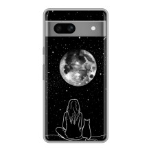 Чохол з малюнком кіт на Google Pixel 7A (Дівчина з котом)
