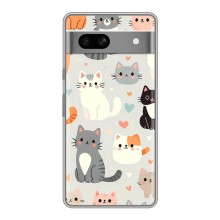 Чохол з малюнком кіт на Google Pixel 7A (Колаж котів)