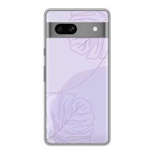 Чохол квітковий дизайн для Google Pixel 7A – Монстера фіолетова