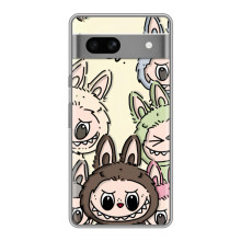 Чехол с Лабубу на Google Pixel 7A – Коллаж Лабубу