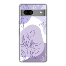 Силиконовый чехол с принтом в цветах на Google Pixel 7A – Фиолетовый дизайн