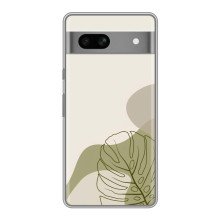 Силиконовый чехол с принтом в цветах на Google Pixel 7A – Монстера зелёная