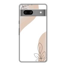 Силиконовый чехол с принтом в цветах на Google Pixel 7A – Нюдовый дизайн