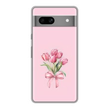 Чохол з розовим принтом для Google Pixel 7A (Букет квітів)
