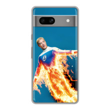 Чехол с принтом Фантастическая четверка для Google Pixel 7A – Человек-Факел