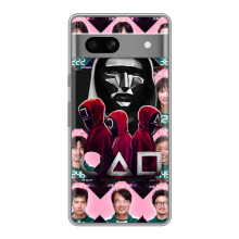 Чехол Гра в кальмара для Google Pixel 7A – Персонажи игры кальмара