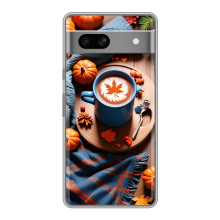 Чехол с уникальным дизайном «Осень с кофе» для Google Pixel 7A – Кофе и тыквы