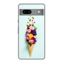 Чохли з тематикою "КВІТИ" на Google Pixel 7A (Квітка-морозиво)