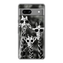 Силіконовий чохол з КАРТИНКАМИ літо для Google Pixel 7A (AlphaPrint) (Жирафи в окулярах)