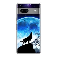 Захисні чохли для Гоогле Піксел 7А (AlphaPrint) (ХІТ продаж) ВОВК (Вовк на місяць)