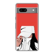 Силиконовый Чехол на Google Pixel 7A с картинкой Стильных Девушек – Девушка Nike