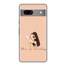 Силиконовый Чехол на Google Pixel 7A с картинкой Стильных Девушек – С собакой