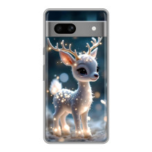 Яркий чехол для Google Pixel 7A с Зимними Оленятами – Блистающий оленёнок