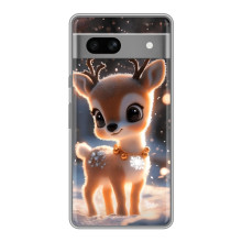 Яркий чехол для Google Pixel 7A с Зимними Оленятами – Оленёнок