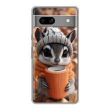 Печатный чехол «Зверята с кофе» для Google Pixel 7A