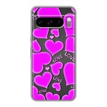 Чехлы для любимой на Гугл Пiксель 8 Про (VPrint) (Pink hearts)