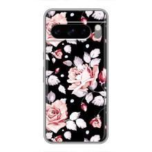 Чохли з квітами для Google Pixel 8 Pro (VPrint) (Квіти на чорному)
