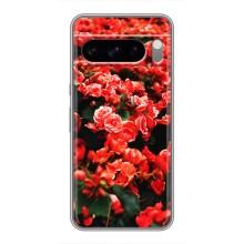 Чохли з квітами для Google Pixel 8 Pro (VPrint) (Квіти червоні)