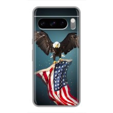 Чехол Флаг USA для Google Pixel 8 Pro (Орел и флаг)