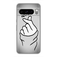 Чехол с принтом для Google Pixel 8 Pro (AlphaPrint - Знак сердечка)