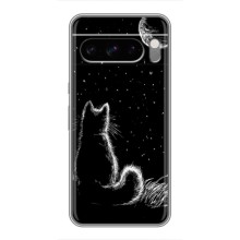 Чохол з принтом для Google Pixel 8 Pro (AlphaPrint) Модні коти (Котик і місяць)
