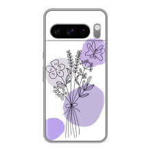 Силиконовый чехол с принтом в цветах на Google Pixel 8 Pro – Фиолетовый букет
