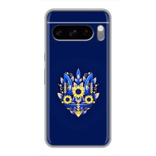 Чехол с украинским гербом на Google Pixel 8 Pro – Цветочный герб