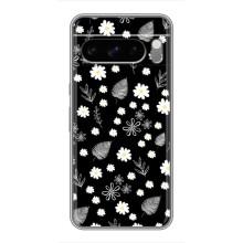 Чохли з тематикою "КВІТИ" на Google Pixel 8 Pro (цвітіння на чорному)