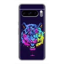 Силиконовый бампер с картинкой животных для Google Pixel 8 Pro (Тигр-Арт)
