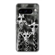 Силіконовий чохол з КАРТИНКАМИ літо для Google Pixel 8 Pro (AlphaPrint) (Жирафи в окулярах)