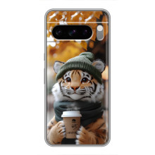 Печатный чехол «Зверята с кофе» для Google Pixel 8 Pro – Тигр с кофе