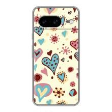 Чехлы для любимой на Google Pixel 8 Ґуґл Піксель 8 (VPrint) (Сердечки)