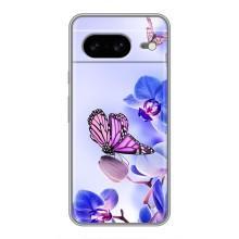 Чохли з квітами для Google Pixel 8 (VPrint) (Метелик на квітах)