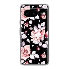 Чохли з квітами для Google Pixel 8 (VPrint) (Квіти на чорному)